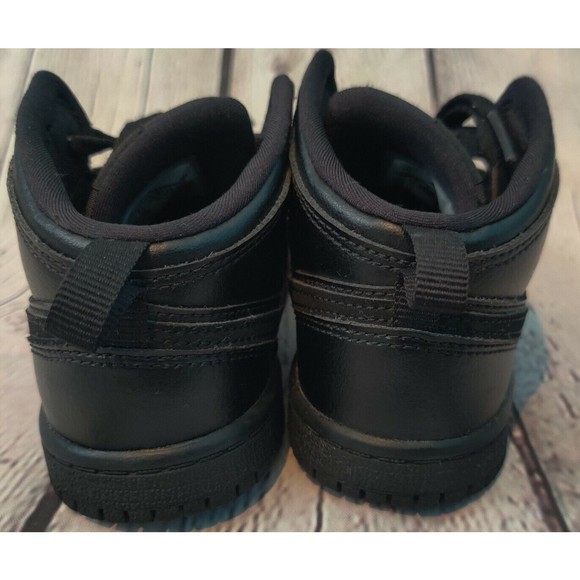 NIKE AIR JORDAN 1 MID SHOES TODDLER 10C US TRIPLE BLACK 640735-090 BASKETBALL - Picture 8 of 8